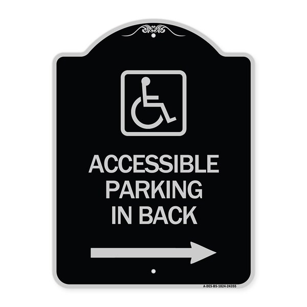 Signmission Accessible Parking on Right Arrow W/ Graphic Heavy-Gauge Aluminum Sign, 24" x 18", BS-1824-24355 A-DES-BS-1824-24355 - main